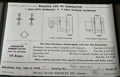 Allen-Bradley 702-AAD-91 Contactor w/ Enclosure