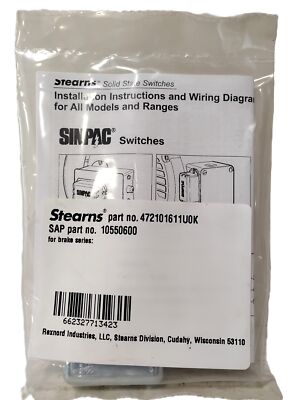 Stearns 472101611U03 115 V 16 A 165 V Cutout SINPAC Switch