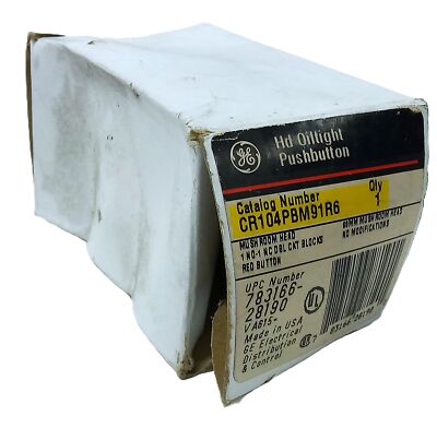 GE CR104PBM91R6 Red Mushroom Head Momentary Pushbutton