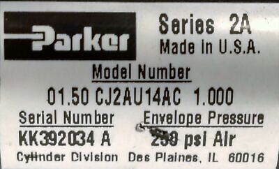 Parker 01.50-CJ2AU14AC-1.000 Pneumatic Cylinder