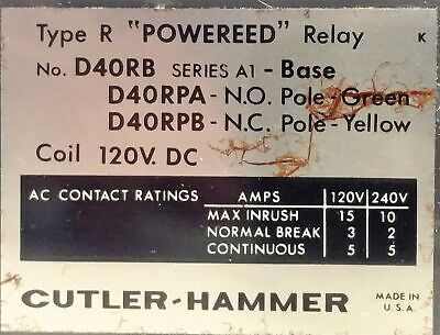 Cutler-Hammer D40RBHT1 Relay