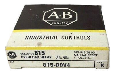 Allen-Bradley 815-BOV4 600 V AC 1 P Manual Reset Overload Relay for 00-1 Starter