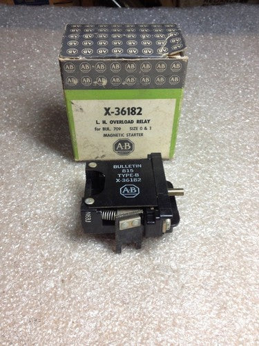 Allen-Bradley X-36182 LH Overload Relay for Size 0 & 1 Starter - Lot of 2