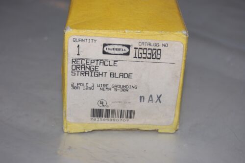Hubbell IG9308 RECEPTACLE ORANGE STRAIGHT BLADE