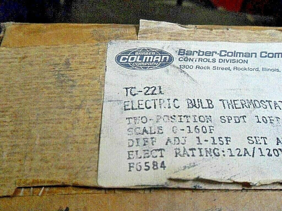 Barber Colman TC-221 Electric Bulb Thermostat