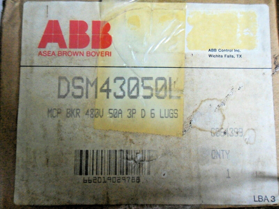 ABB UXAB 727131 R 709 3P 480VAC 50AMP CIRCUIT BREAKER
