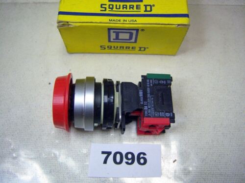 Square D Mushroom Head Push Button 9001-D7C1RM05 Red Turn/Reset