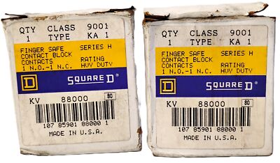 Square D 9001KA1 1 NO / 1 NC 10 A Finger Safe Contact Block - Lot of 2