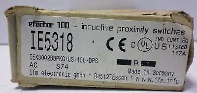 IFM EfectorIEK3002BBPKGUS-100-DPS-IE5318 Inductive Proximity Sensor