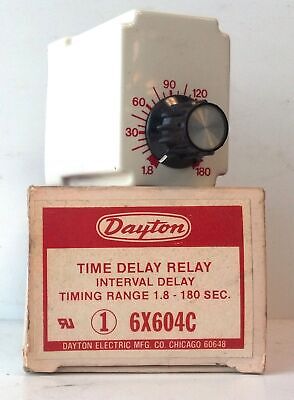 Dayton 6X604 120 V AC 10 A 1.8-180 sec Interval Delay Time Delay Relay