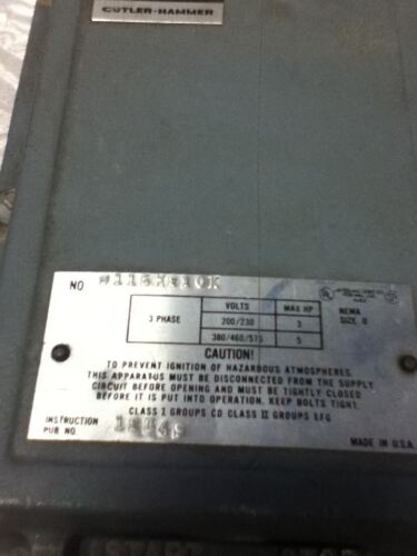 Cutler-Hammer 9115H210K MANUAL STARTER