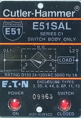 Cutler-Hammer E51ALS1 24-120 V AC Shielded Inductive Proximity Sensor w/ LED