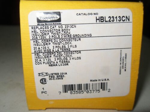 Hubbell HBL2313CN Twist Lock Connector Body