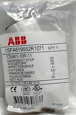 ABB CE4K1-10R-11 / 1SFA619552R1071 Emergency Stop Button w/ Key