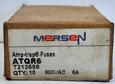 Box of 10 Mersen ATQR6 6 A 600 VAC Fuses
