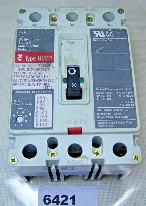 Cutler-Hammer Motor Circuit Protector HMCP050G2