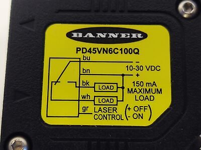 Banner Engineering PD45VN6C100Q 46287 Photoelectric Proximity Sensor