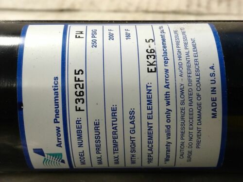 Arrow Pneumatics 9001 Pneumatic Drain Filter F362F5