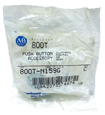 Allen-Bradley 800T-N159G Green Illuminated Push/Pull Cap for 30 mm Pushbutton