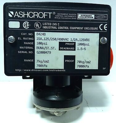 Ashcroft B424B 125/250/480 V AC 15 A Pressure Switch