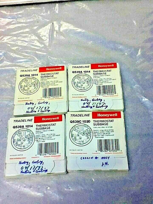 4 Honeywell Q539A-1014 AND Q539C-1020 Thermostat Subbases