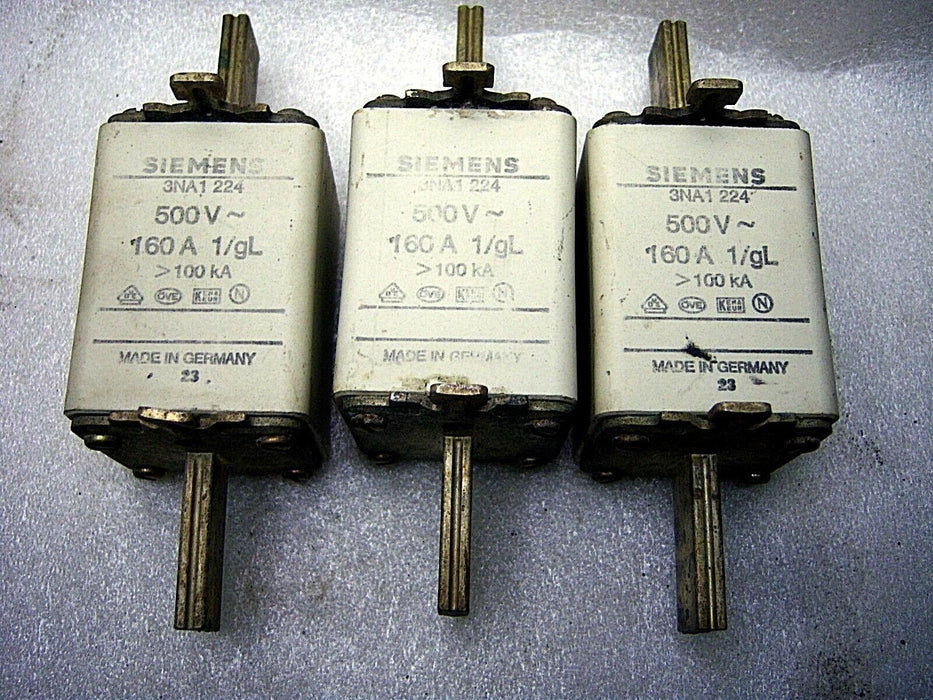 3 Siemens 3Na1-224 500V 160A Fuse