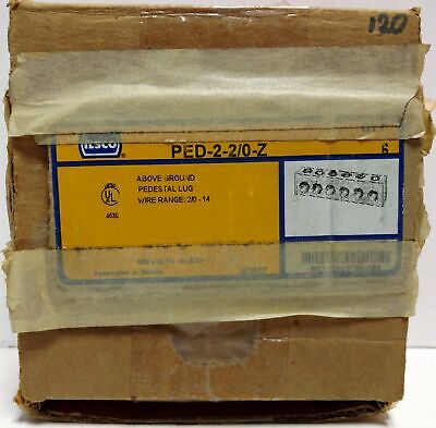 6 Ilsco PED-2-2/0-Z Solderless Lug Connectors