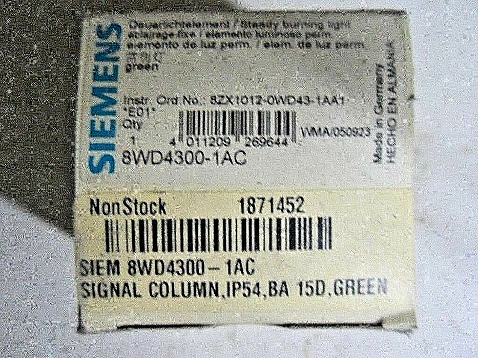 Siemens 8WD4300-1AC Stack Light Green Signal
