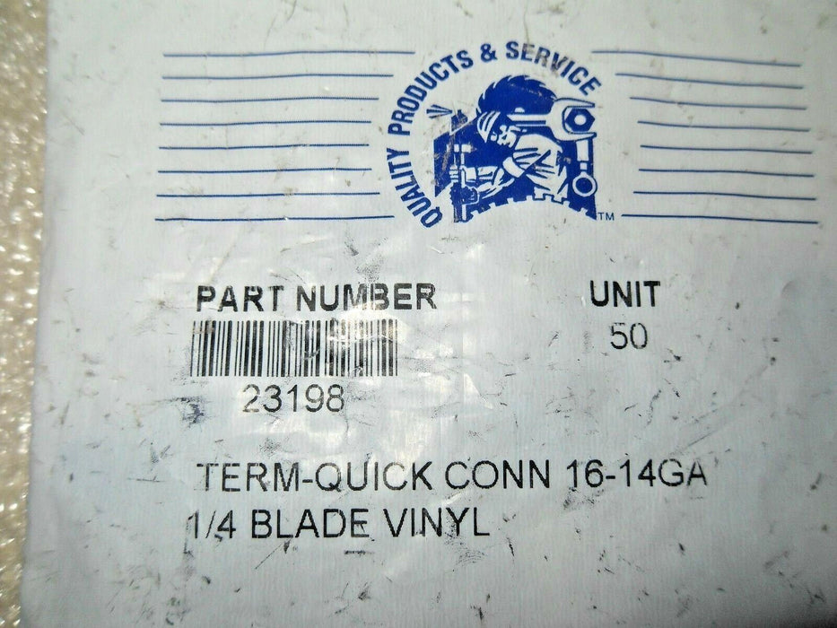 1 LOT OF 50 BARNES 23198 TERM-QUICK CONN 16-14GA