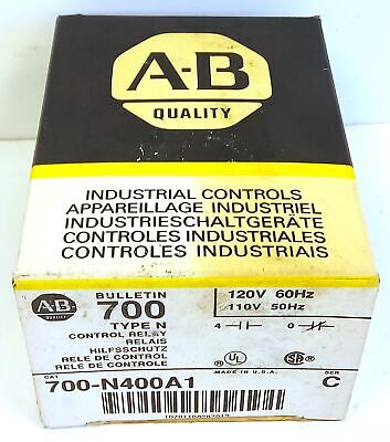 Allen-Bradley 700-N400A1 10 A Industrial Control Relay w/ 120 V AC Coil