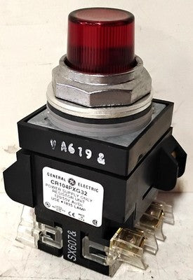 GE CR104PLT32RA 120 V Red Push-to-test Oiltight Indicator Light