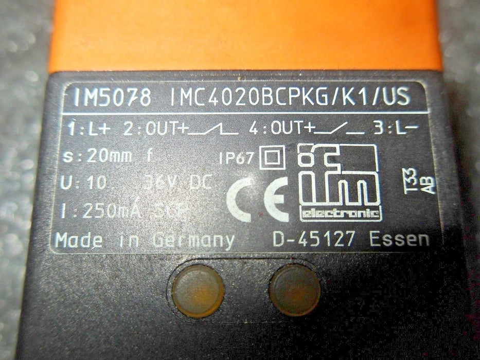 IFM EfectorIM5078 IMC4020BCPKG/K1/US Inductive Proximity Switch