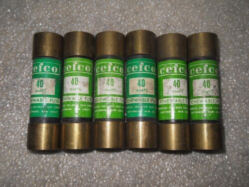 1 LOT OF 6 CEFCO B91-02 RENEWABLE 40A FUSES