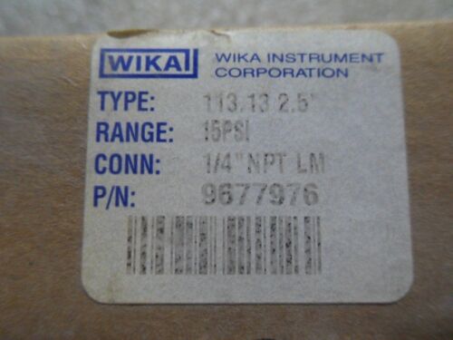 1 NIB WIKA 9677976 15PSI PRESSURE GAUGE