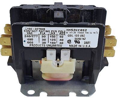 Carrier HN52KC052 120V 30A 2-Pole HVAC Contactor