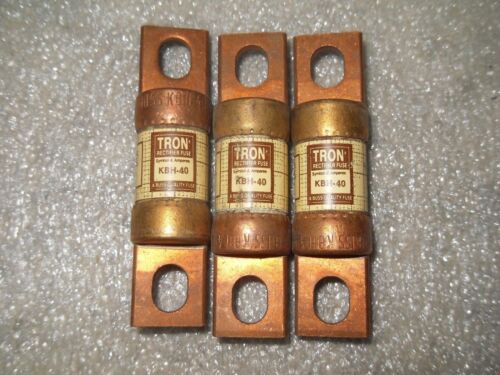 1 LOT OF 3 NEW Bussmann TRON KBH-40 500VAC RECTIFIER FUSES