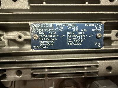 Becker Pumps KVT3.60 Oil-Free Rotary Vane Vacuum Pump