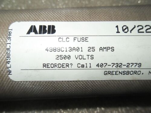 ABB 4989C13A01 25A 2500V CLC Fuse