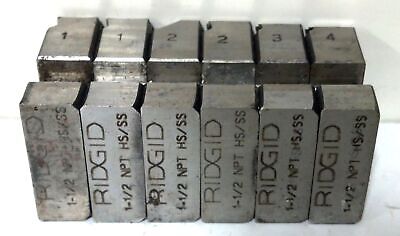 Ridgid 37935 1.5" NPT 12R HS Right Hand Stainless Steel Pipe Dies - Set of 6