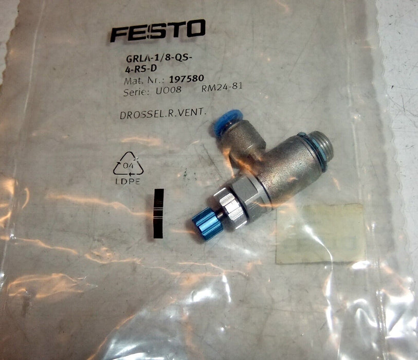 Festo GRLA-1/8-QS-4-RS-D One Way Flow Control