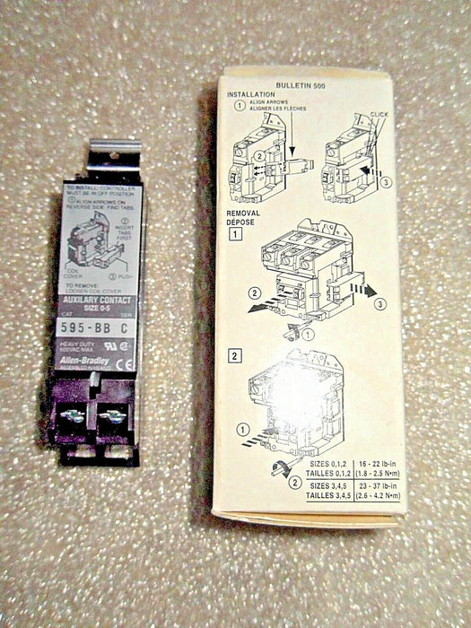 Allen-Bradley 595-BB 2NC Auxiliary Contact