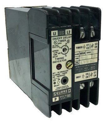Square D 9050-FS-12 Ser C 120 V AC 0.3-30 Sec On/Off Delay Time Delay Relay