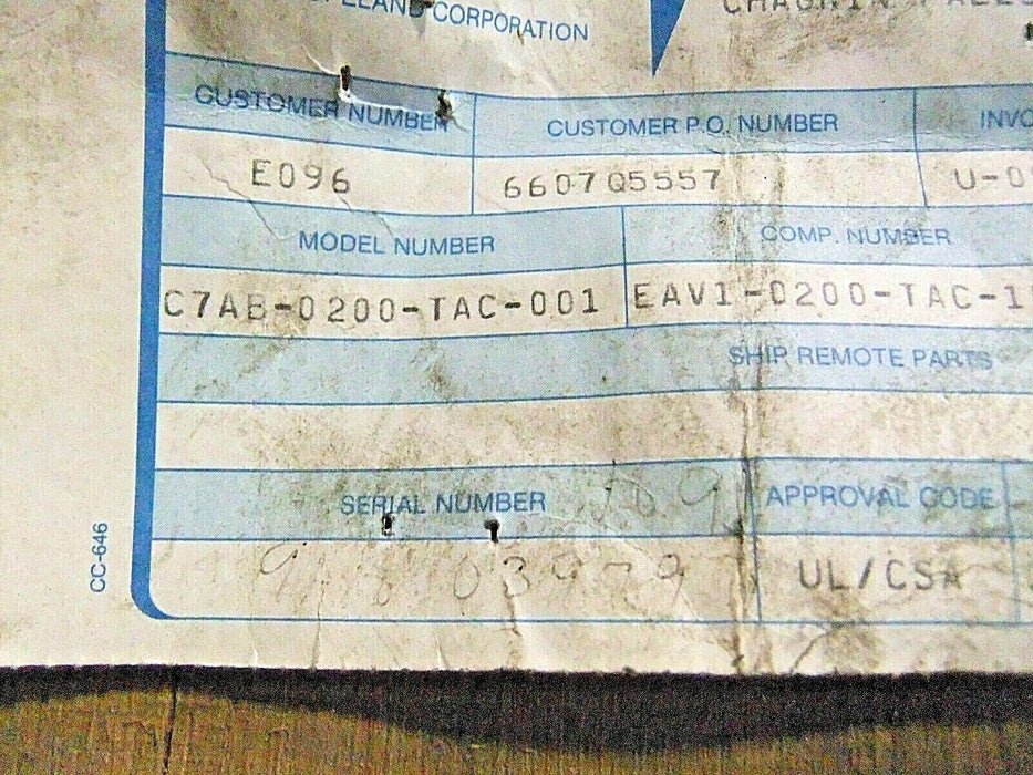 Copeland Condensing Unit C7AB-0200-TAC-001 EAV1-0200-TAC1