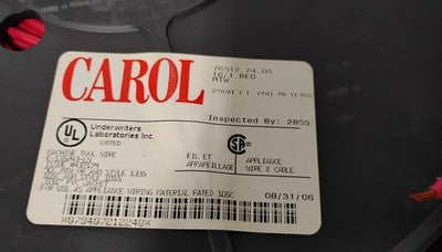 Carol 76512.24.03 16 AWG MTW 90C RED 2500 FT SPOOL