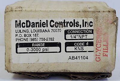 McDaniel Controls KNS-GF 0-3000 psi Glycerine Filled Air Pressure Gauge