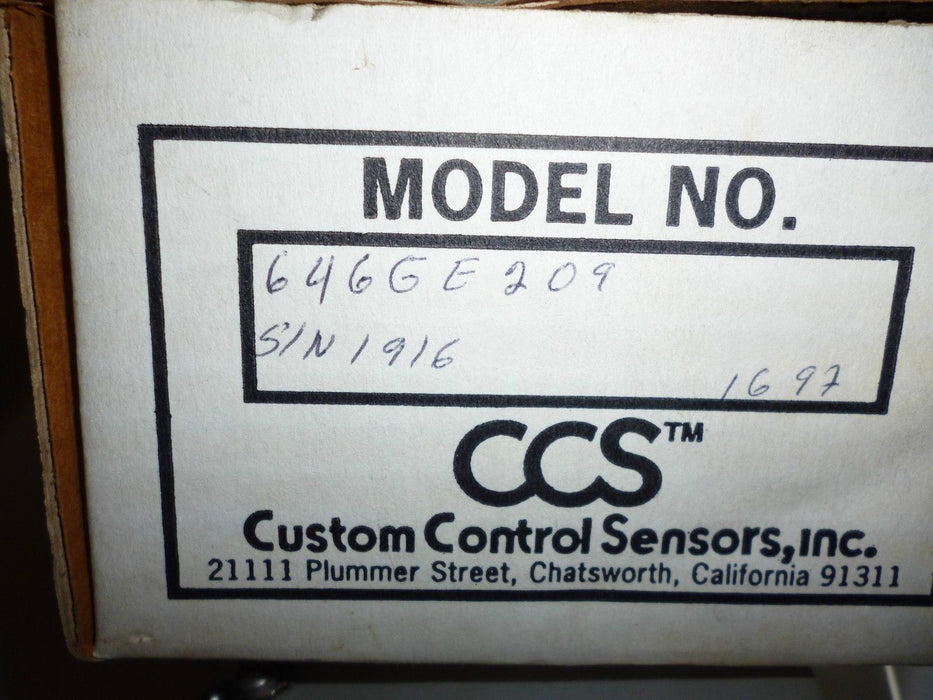 Custom Controls Dual Temperature Pressure Switch 646GE209