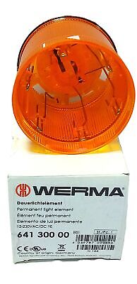 WERMA 641.300.00 12-230 V AC/DC Yellow Steady Beacon Light Lens No Bulb