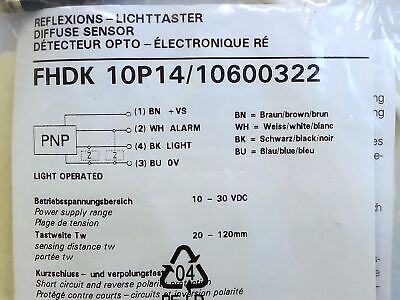 Baumer Electric FHDK 10P14/10600322 Photoelectric Sensor