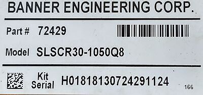 Banner Engineering SLSCR30-1050Q8 72429 EZ-SCREEN Safety Light Curtain Receiver