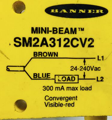 Banner Engineering SM2A312CV2 26185 24-240 V AC Photelectric Emitter